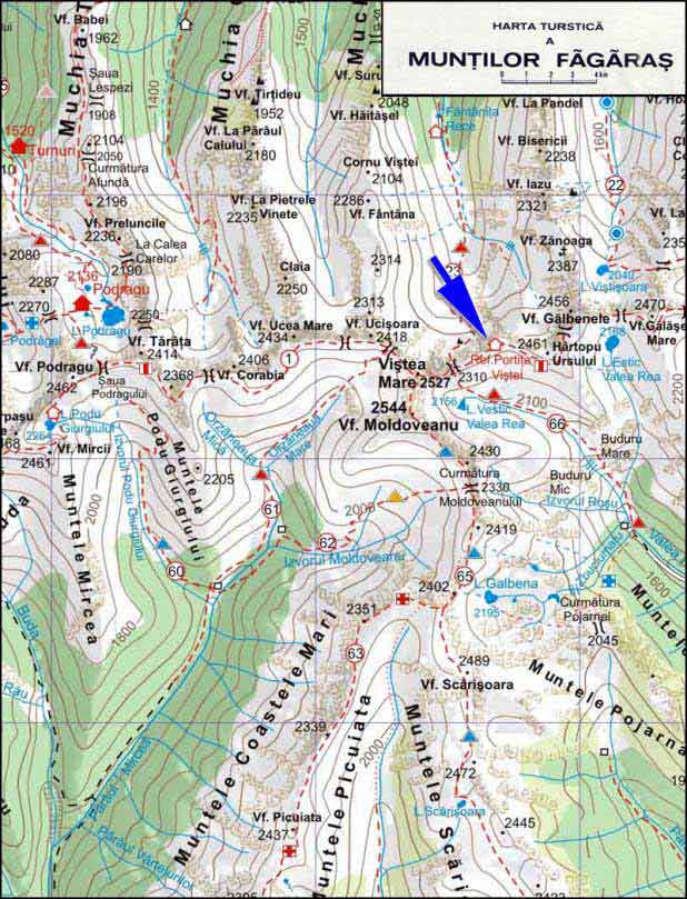 Harta refugiul Alpin Vistea Mare