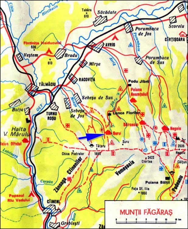 Harta Muntii Fagaras_Cabana Suru