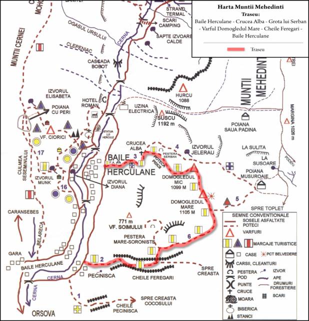 Harta turistica Muntii Mehedinti